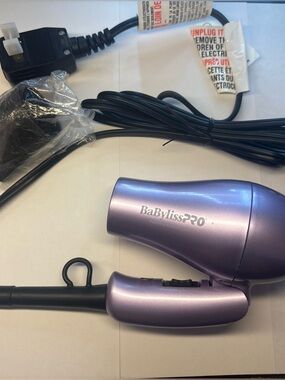 BaByliss Purple Metallic Travel Hair Dryer